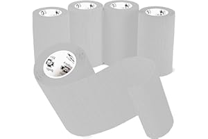 Bodhi & Digby Bende Autoadesive - 10cm x 4,5m. Confezione da 5 benda elastica autoadesiva igieniche avvolte singolarmente in una comoda busta con zip riutilizzabile. Forte benda elastica coesiva