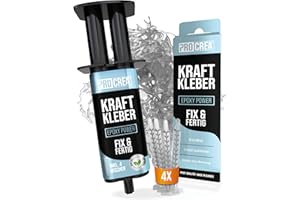 PROCREA® 2K Epoxidkleber "Kraftkleber" [inkl. 4x Mischern] Extra starker & transparenter 2-Komponenten-Kleber für innen und außen - Fix & Fertig für Metall, Kunststoff, Glas, Stein, Keramik