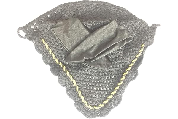 Spire Voile de protection tricoté en coton respirant, capuche pour oreilles de cheval (Poulain, Gris)