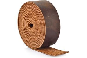 TEELIY Lederband, 2,5 cm breit, flache Lederstreifen, echtes Vollnarbenrindsleder, ölbrauner Lederstreifen für Heimwerker-Projekte, Werkzeug, Gürtel, Gartengeräte (2,2 mm dick, 165 - 183,9 cm Längen_DK Brown