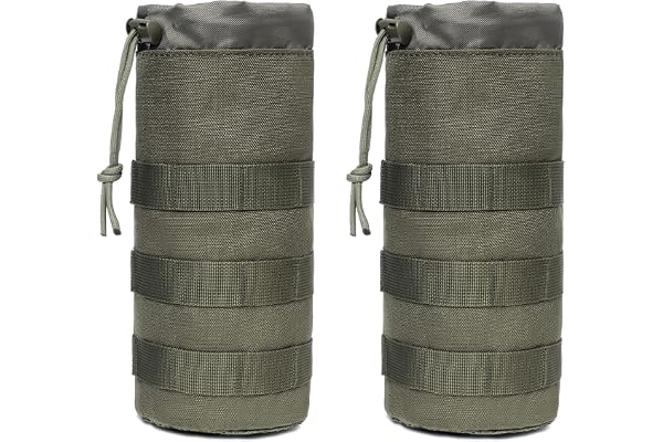 TRIWONDER Poche Bouteille Molle Poche de Cruche à Eau Militaire Pochette Porte Gourde Tactique Poches de Sac à Dos pour Camping Randonnée