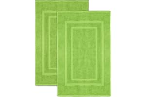 NatureMark Dywanik łazienkowy, jakość premium, 100% bawełna, 50 x 80 cm, dwupak (2 sztuki w opakowaniu, 50 x 80 cm, zielone jabłko), 2 sztuki w opakowaniu