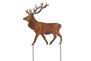 Blümelhuber Decorazione da giardino con cervo, in metallo arrugginito, ideale anche per il balcone o la porta di casa