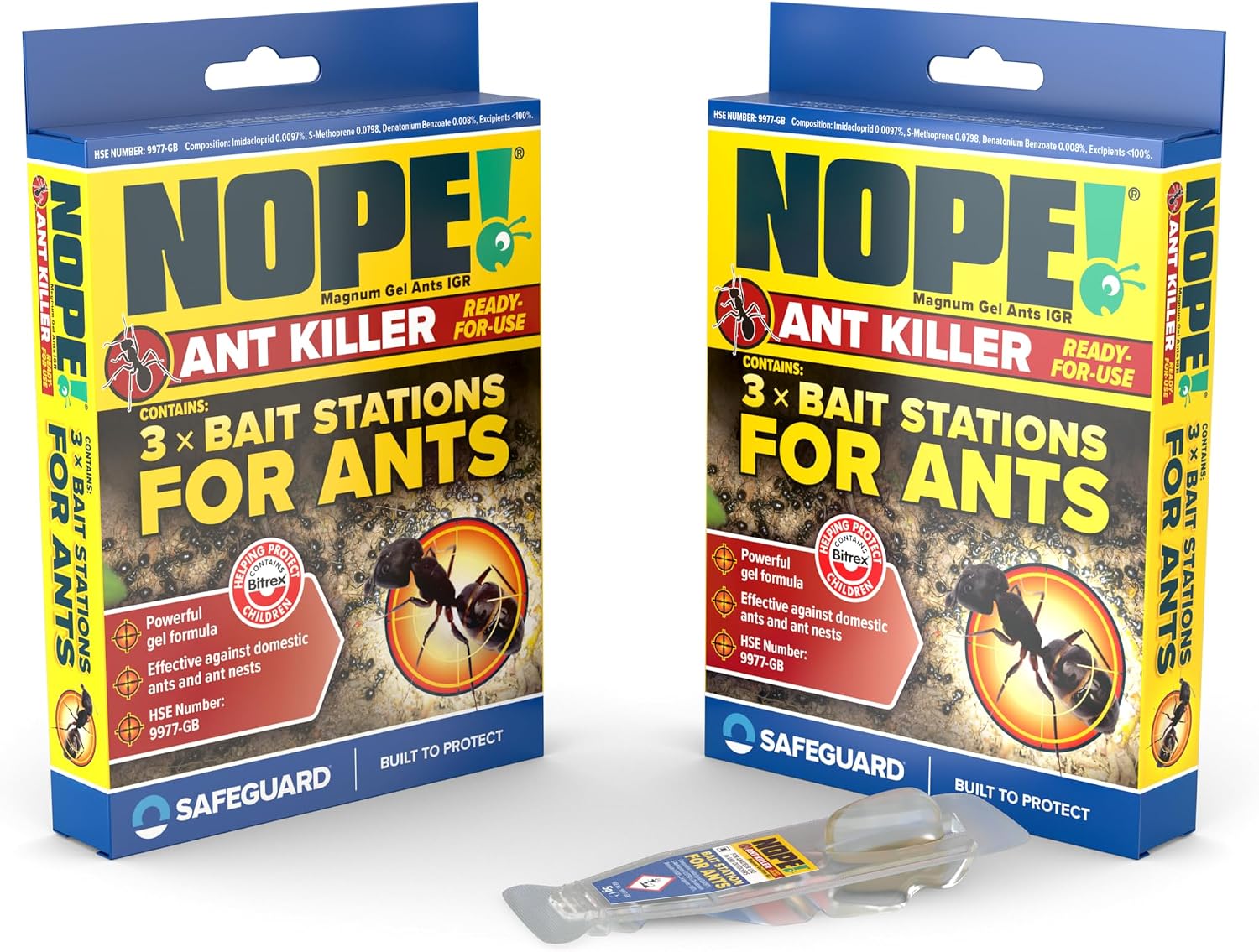 NOPE! Ant Killer Bait Station (6 x 5g) Indoor & Outdoor Ant Traps. Eradicates Ants and their Colony & Nest