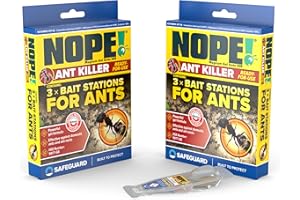 NOPE! Ant Killer Bait Station (6 x 5g) Indoor & Outdoor Ant Traps. Eradicates Ants and their Colony & Nest