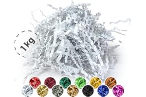 Verpackungswelt Material de relleno 1 kg | Papel triturado para cajas de regalo y paquetes | Fabricado en Alemania | Decoración y protección | Material de embalaje y accesorios para envolver regalos |