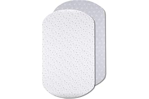 LOVELY HIPPO Sábanas Minicuna 100% Algodón – Sabanas Minicuna Compatible con Iora, Tori, Iora Air y Sleepi Mini (60 x 80 cm, Constelación Gris)