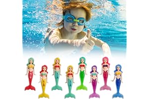 0XBIT Tauchspielzeug für Kinder, 8 Stück Pool Spielzeug Kinder, Enthält 4 Stück des Neuen Transparenten Meeresjungfrau Spielzeugs, Schwimmbad Spielzeug für Unterwasserspiel und Tauchtraining