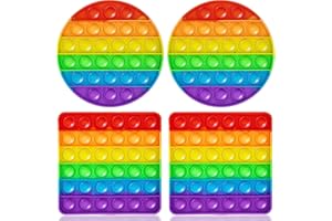 PICKONA 4 Stück Push POP BubbleToy Set - Bubble Popet Antistress Spielzeug,Sensorisches Fidget-Spielzeug lindert Autismusangst,Antistress Spielzeug Regenbogen für Kinder und Erwachsene (Fidget-Rainbow-Mix)