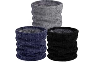 GEVECORI Lot de 3 Tours de Cou Homme & Femme Hiver, Chauffe-Cou Chaud avec Doublure en Polaire, Écharpe Tube Anti-Vent & Cache-Visage Thermique pour Ski, Randonnée, Course et Activités de Plein Air