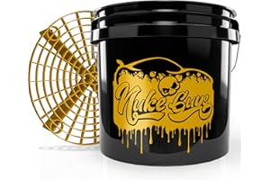 Nuke Guys Golden Bucket Limited Set, Cubo de Lavado GritGuard 3,5 galones y Inserto de Huevo GritGuard en Oro, Cubo de Lavado de Coche con Filtro de Suciedad para el Lavado Suave de Coche/Motocicleta
