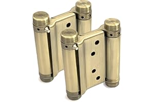 YOUNG WOLF 2 cerniere per porte da 78 mm in bronzo antico con viti, cerniera a molla a doppia azione, in acciaio inox, chiusura automatica, 7,6 cm