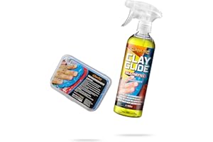 ‎SHINYCHIEFS ShinyChiefs Reinigungsknete Set - Auto Lack Reinigungsknete und Gleitmittel für Reinigungsknete - milde Knete für die Lackreinigung - Knetreiniger für Lack und Glas, 100g Knete, 500ml CLAY GLIDE