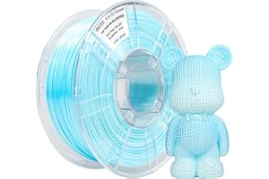 iBOSS Soie Gradient PLA Plus (PLA+) 3D Filament d’imprimante 1,75 +/-0,02 mm, Bobine de 1 kg (2,2lb) Filament d’impression 3D Bicolore, Convient à la plupart des imprimantes FDM (Dégradé Bleu Blanc)