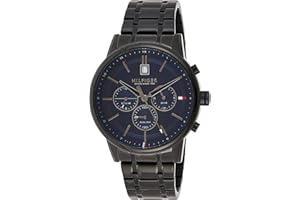LACOSTE Tommy Hilfiger Reloj Analógico de Cuarzo multifunción para hombre con Correa en Acero Inoxidable Negro - 1791633