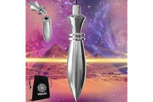 VIBRATIS Pendule Divinatoire Égyptien Thot en Laiton Argenté | Pendule Témoin Magnétiseur Émetteur et Récepteur