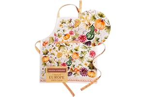 Maison d' Hermine Grembiule da cucina, 100% cotone, 1 pezzo con collo regolabile, tasca centrale per donna/uomo, chef, cucina