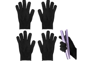 JIEYAO 4 stycken professionella värmebeständiga handskar för hårstyling, värmeskydd handske svart värmehandske värmehandskar för locktång locktång plattång plattång