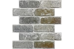 COMSTICKC Paneles de Pared 3D Adhesivo, 10 Piezas, 30 x 30 cm, Autoadhesivos PVC 3D Decorativo Panel de Pared de Ladrillo para Salón Oficina Cocina Decoración de pared interior, Impermeables