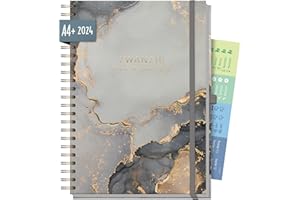 ‎HÄFFT Chäff Business-Timer 2024 A4 Maxi [Grey Marble] 1 Woche 2 Seiten | Terminplaner, Wochenplaner, Wochenkalender, Organizer, Terminkalender für perfektes Zeitmanagement | nachhaltig & klimaneutral