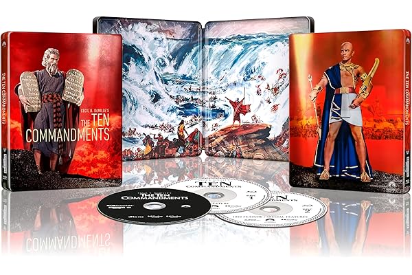 Los Diez Mandamientos (Steelbook) (1956) (Cecil B. DeMille) (The Ten Commandments) (4K UHD + Blu-ray + Blu-ray)