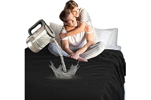 Catalonia Classy Waterproof Love Blanket for Bed, Fleece Intimacy Blanke for Adults, Reversible Washable Dog Blanket for Sofa, 150 x 200cm, Black/Black