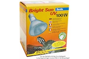 Lucky Reptile Bright Sun UV Turtle - Lampada a vapori metallici 100 W per portalampada E27 - Lampada per rettili spettro luminoso simile al sole - Calore terrario - Per tartarughe d’acqua