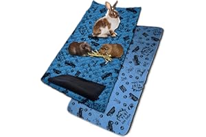 NEO SOLVO Lot de 2 - Tapis 60cm x 120cm et Tapis Litière Polaire - Absorbant Imperméable Anti Dérapant - pour Chien, Lapin, Cochon d'Inde, Chat - Apprentissage de la Propreté