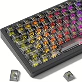 dagaladoo Crystal Clear keycap,Siyah Seramik Şeffaf keycaps Y&uuml;zde 75, Parlatıcı Klavye kapakları, PC Malzemesi, Mx Anahtarlar