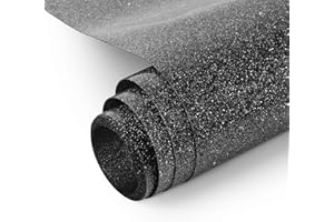‎NANAPLUMS NANAPLUMS Glitzer Plotterfolie Textil - Heat Transfer Vinyl Transferfolie Plotter Flexfolie für Textilien Transferfolie zum Aufbügeln für DIY T-Shirt, Stoffe(Schwarz)