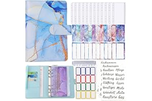 SUPBIKY Budget Planner Deutsch,Spar Challenge Buch Für A6 Budget Binder,Beginner Budget Mit Geld Organizer Sparen Mappe,Finanzplaner Sparbuch,Haushaltsbuch Mit Geldfächer (Blau)