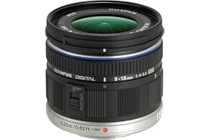 OM SYSTEM Olympus M.Zuiko Digital ED 9-18 mm F4.0-5.6 Lens, Wide Angle Zoom, Suitable for All MFT Cameras (Olympus OM-D & PEN Models, Panasonic G-Series), Black
