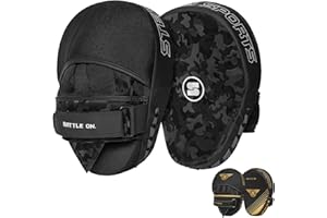 Stealth Sports Boxing Pads Durable Curved Punching Mitts Ventilated Focus Mitts for Training - MMA Kickboxing Muay Thai Karate Sparring Martial Arts Hook and Jab Pads