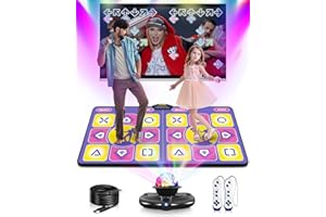 Acelufly Tappetino da Ballo per TV con Controller Wireless, Doppio Utente, Antiscivolo, Fitness per Bambini e Adulti, Regalo per Ragazze e Ragazzi (Viola)