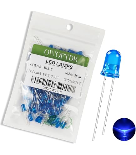 10 Stück 5mm 2-farbige LEDs Rot/blau – Diffus, 3-Pin, 625/470nm, 2,0-3
