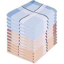 Lot De 12 Mouchoirs Carrés En Coton Pour Homme - Pochette Classique - Fabriqué En France