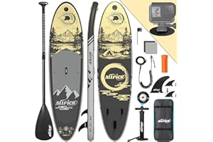 ALLPICK Sup Gonfiabile, Stand Up Paddle Board Gonfiabile, Con Supporto Universale per Fotocamera, Accessori Completi, Tavola da Sup Surf, Principianti e Avanzati, 200kg