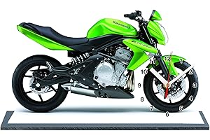 Moto Kawasaki ER 6N en Horloge Miniature sur Socle 21