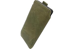 MOELECTRONIX ECHT Leder Hülle passend für Samsung Galaxy A55 A35 A15 A05 A54 A34 A14 A53 A73 A33 A23 A13 A04s A52 A32 A22 S23+ S22+ S20 FE S21 S22 S23 S24 Ultra 5G Schutz Tasche Slim Lederhülle Lasche XL Grün