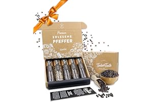 ‎TIMBER TASTE TIMBER TASTE® Pfeffer Geschenkset für Frauen & Männer - 5 erlesene Pfeffer aus aller Welt als besonderes Geschenk für Erwachsene & Pfefferliebhaber - Pfeffer Set Genusspaket - Geschenk zum Geburtstag