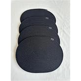oushak J&uuml;t Amerikan Servis Sofra Altlığı, Masa Dekoru Supla Oval Siyah 30x40 4l&uuml; Siyah-30 x 40