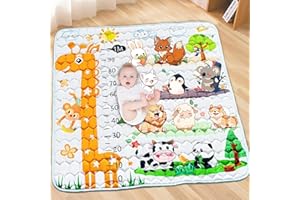 Kulveanju Alfombra Bebe Acolchada Plegable, 127x127cm Tapete de Juegos Actividades Bebe Impermeable, Antideslizante Alfombra Gateo Bebe Acolchada Algodón, Manta Se Puede Utilizar en Vallas Interiores