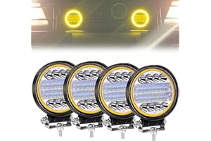 NWpangu LED Offroad Work Lights 4.5'' Round Car Spot Lights DRL Driving Lights with Halo Ring 12V 24V Light Bar for 4x4,SUV,ATV,Tractor, 4PCS.
