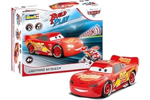 Revell 06562 Build & Play : Lightning McQueen Disney Cars - with Authentic Lights & Sounds - 1:20 Scale Unbuilt Unbuilt Pre-Coloured Toy - 19 pièces - À partir de 4 Ans +