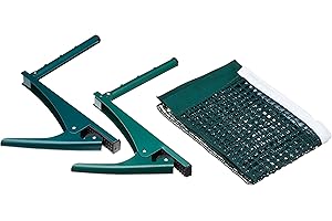 Relaxdays Red de Ping Pong, Malla Tenis de Mesa, Abrazaderas de Metal, Exterior, Repelente al Agua, 15x174x2,5 cm, Verde
