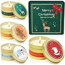 SCENTORINI Candele Profumate, Set Regalo di Natale Brucia 4 * 15 ...