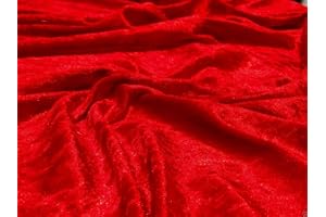 CRS Fur Fabrics Tela, Terciopelo, Rojo, 1Mtr-150cmx100cm