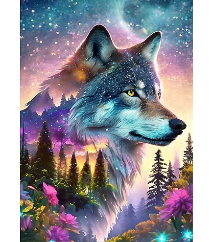 CEOVR Diamond Painting Wolf 30x40cm - 5D Diamantmalerei Set Für Erwachsene