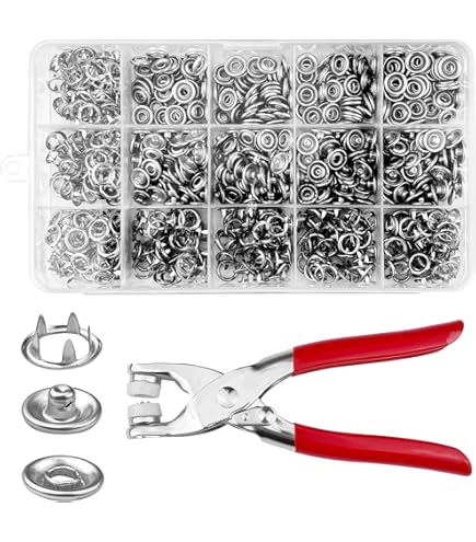 Set 250 Bottoni Automatici Con Pinza - Bottoni A Pressione Metallici Per Vestiti E Borse | Kit Fai Da Te - Foto 6