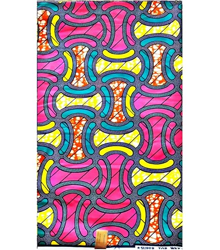 Coupon Tissu Pagne Wax Africain 2 Yards - 100% Coton, Qualité Supérieure, Motifs Vifs